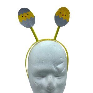 Yellow Plastic Easter Chick Headband Felt Antennae Kids Adults